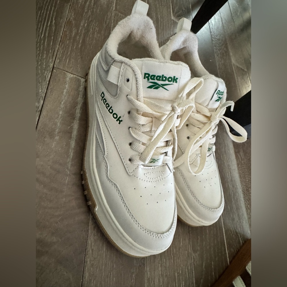Reebok Classic White and Green Shoes